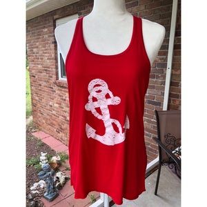 Red Anchor Tank Top